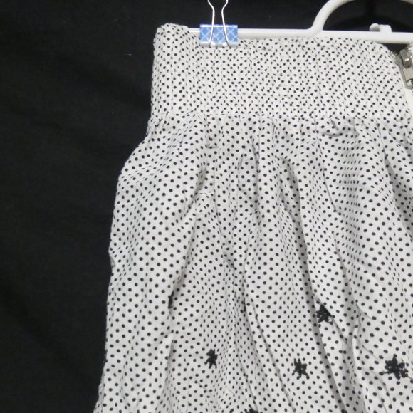 COSTA BLANCA | Black and White Polka Dot and Flower Stitched Skirt | 100% Cotton - Picture 10 of 15